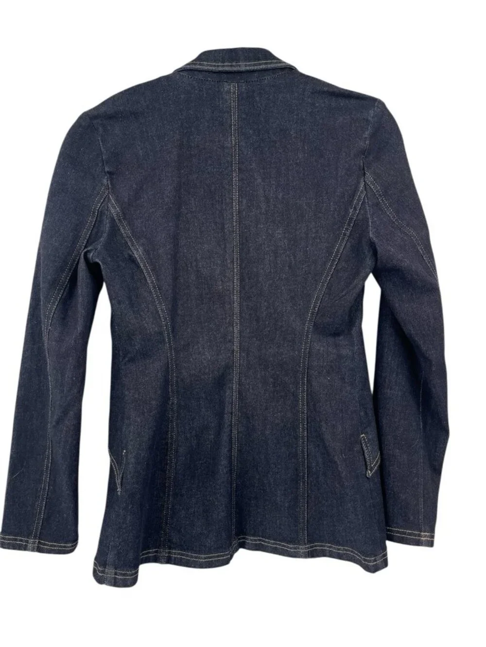 WHBM Women's Dark Vancouver Rinse Editor Denim Blazer NWT Size 4 - Picture 6 of 6